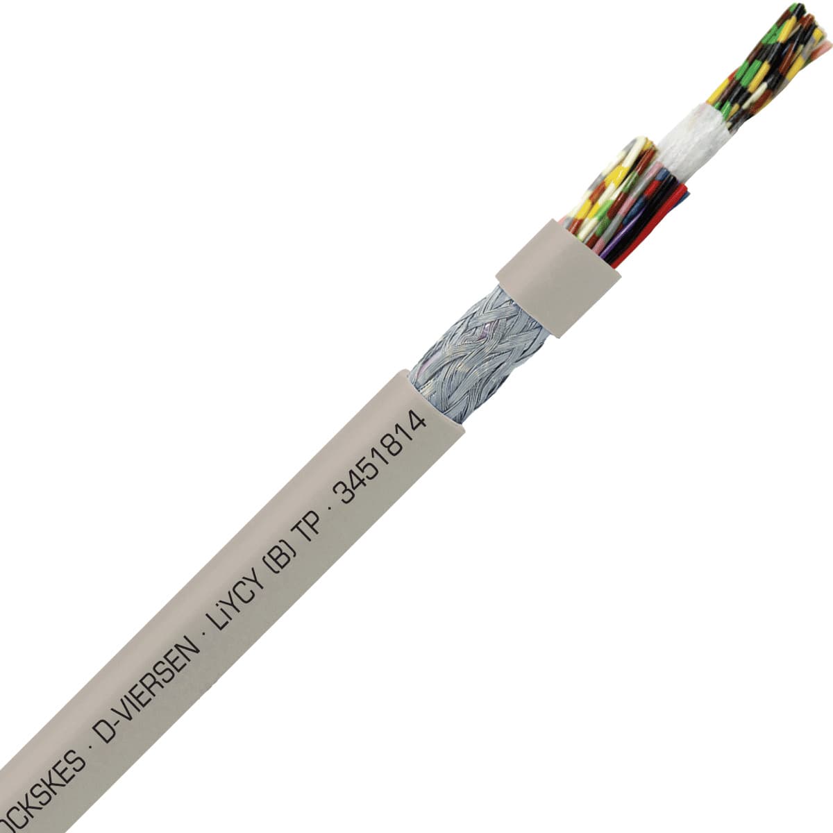 SAB 3451814 LiYCY (B) TP - 26 AWG/18pr, shielded multi-paired signal and control PVC cable with DIN color code 3451814 on Powermatic Associates