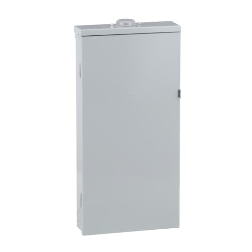 Schneider Electric QO1816M200FTRB Square D by Schneider Electric QO1816M200FTRB is a load center designed for surface mounting with a main function to serve as a load center within a QOM1 frame size. It has a rated current of 200A and utilizes feed-thru lugs for its connection type. The dimensions of this load center are H758mm x W375mm (H29.84" x W14.76"), featuring 8-spaces. It is protected by a NEMA 3R degree of protection and is constructed from welded galvannealed steel for the enclosure and tin-plated copper for the busbar. This product is suitable for a single-phase (1PH-3W) network with a rated voltage of 120Vac/240Vac. It can accommodate 16 single pole circuits or 8 tandem breakers. The cross-section compatibility includes 4AWG to 250kcmil for both aluminium and copper lugs. Additionally, it has a short circuit breaking rating of 22kA. QO1816M200FTRB on Powermatic Associates