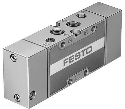 Festo 536053 pneumatic valve VL-5/3B-1/4-B-EX 5/3-way function, centre position pressurised Valve function: 5/3 pressurised, Type of actuation: pneumatic, Width: 32 mm, Standard nominal flow rate: 1600 l/min, Operating pressure: -0,9 - 10 bar 536053 on Powermatic Associates
