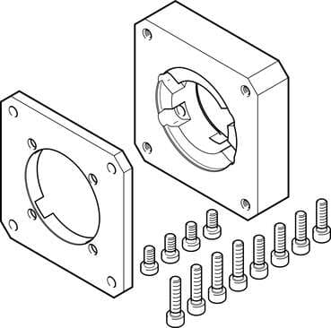 Festo 1190375 motor flange EAMF-A-48C-80G Assembly position: Any, Storage temperature: -25 - 60 °C, Relative air humidity: 0 - 95 %, Ambient temperature: -10 - 60 °C, Product weight: 740 g 1190375 on Powermatic Associates