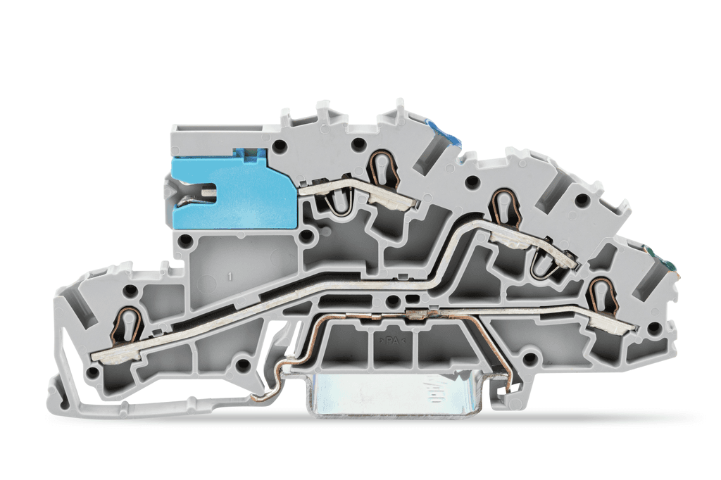 WAGO 2003-7641 2003-7641 WAGO - Multilevel installation terminal block; with operating slots; 2.5 mm²; with N-disconnect slide link; NT/L/PE; Push-in CAGE CLAMP®; 2,50 mm²; gray 2003-7641 on Powermatic Associates