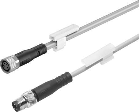Festo 556946 connecting cable NEBU-M8G4-R-2-M8G4 for position transmitter SMAT and signal converter SVE4 Conforms to standard: (* Core colours and connection numbers to EN 60947-5-2, * EN 61076-2-104), Cable identification: with 2x label holders, Product weight: 63 g, 556946 on Powermatic Associates