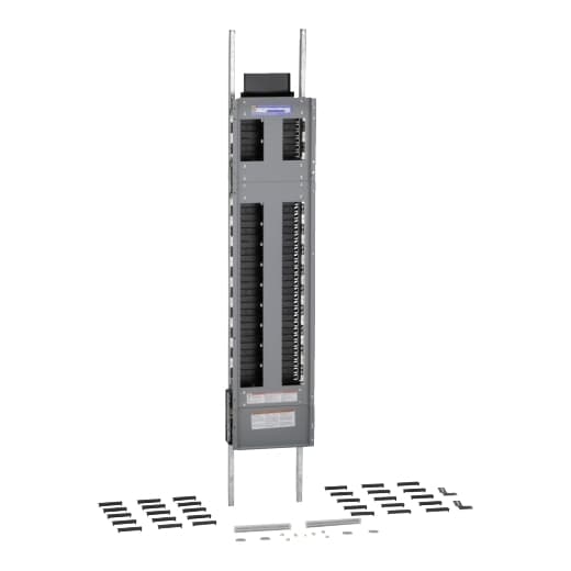 Schneider Electric NF466L4 Square D by Schneider Electric NF466L4 is a panelboard designed for three-phase (3PH-4W) networks, featuring a rated current of 400A and a rated voltage of 480Y/277Vac. This panelboard interior is equipped with 66 spaces, accommodating up to 66 circuits. It is constructed with aluminium busbars and includes aluminium lugs for both line and neutral connections, supporting a cross-section range of 1/0AWG to 750kcmil. NF466L4 on Powermatic Associates