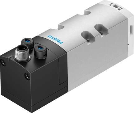 Festo 561361 solenoid valve VSVA-B-T32H-AD-D1-1R5L Valve function: 2x3/2 open/closed, monostable, Type of actuation: electrical, Width: 42 mm, Standard nominal flow rate: 1100 l/min, Operating pressure: 3 - 10 bar 561361 on Powermatic Associates