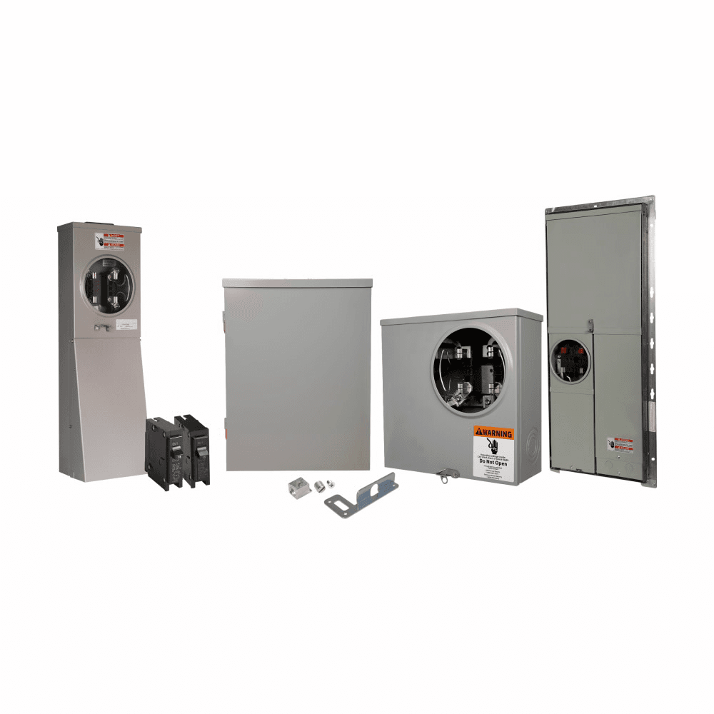 Eaton 3MM512R12RLVH 3MM512R12RLVH Eaton - Eaton Three-Phase Residential Meter Stack Module, Group Metering Type, 125A, Aluminum Bus 1200 Ampere, Lever bypass, Outdoor, Five-jaws, 5 Sockets, Three-phase in, single-phase out, Ringless Security, 120/208V, High cross bus 3MM512R12RLVH on Powermatic Associates