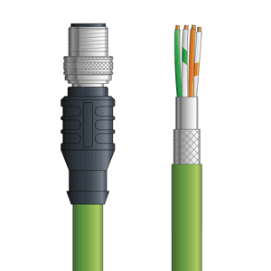 Lapp CPN011S02 CPN011S02 - LAPP ETHERLINE® PROFINET Cordsets 22 AWG / 2 pair CAT5 - Green PVC - M12 Female Bulkhead / Wire Leads connectors - 2m CPN011S02 on Powermatic Associates