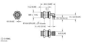 Turck WMFS 6F-PCB WMFS 6F-PCB Turck - WMFS 6F-PCB Actuator and Sensor Receptacle, Rear Mount, Right-angle PCB Pins WMFS 6F-PCB on Powermatic Associates