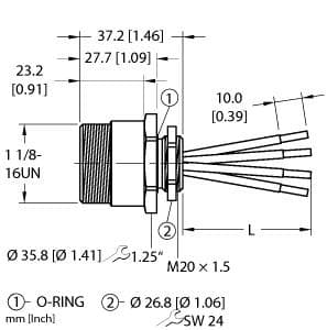 Turck RSFC 42-0.5M/M20 RSFC 42-0.5M/M20 Turck - RSFC 42-0.5M/M20 Front Mount RSFC 42-0.5M/M20 on Powermatic Associates