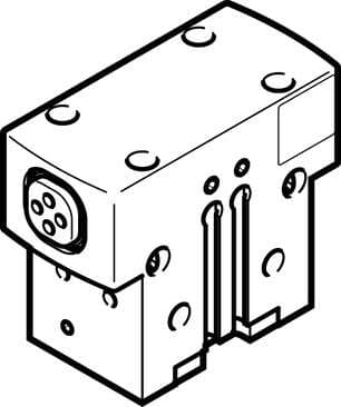 Festo 1132938 parallel gripper HGPD-16-A-G2 With gripping force backup when closing...-G2. Size: 16, Stroke per gripper jaw: 3 mm, Max. replacement accuracy: <: 0,2 mm, Max. angular gripper jaw backlash ax,ay: <: 0,1 deg, Max. gripper jaw backlash Sz: <: 0,02 mm 1132938 on Powermatic Associates