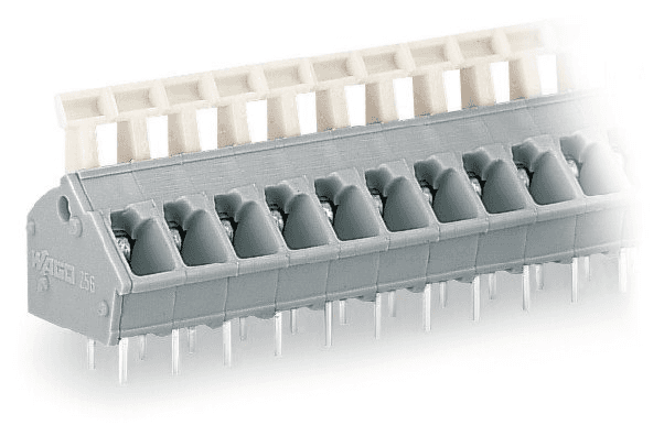 WAGO 256-410 256-410 WAGO - PCB terminal block; push-button; 2.5 mm²; Pin spacing 5/5.08 mm; 10-pole; CAGE CLAMP®; commoning option; 2,50 mm²; gray 256-410 on Powermatic Associates