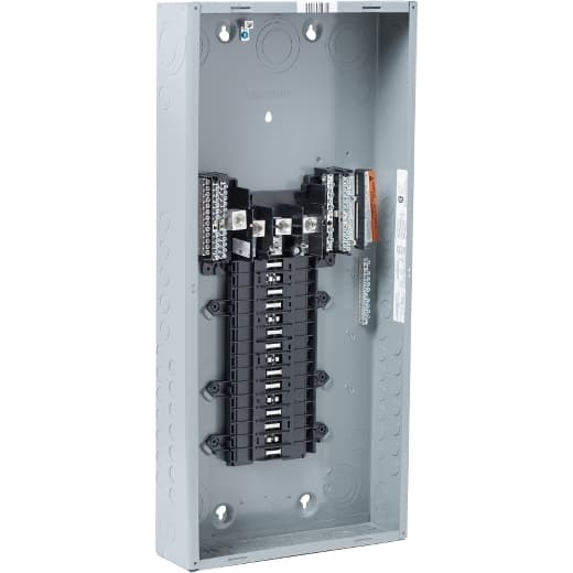 Schneider Electric QO330ML2 Square D by Schneider Electric QO330ML2 is a load center designed for a rated current of 200A with a connection type of lugs. It features dimensions of H758mm x W362mm x D95mm (H29.84" x W14.25" x D3.74") and offers 30 spaces for single pole circuits. This load center is built with a welded sheet steel enclosure, ensuring compatibility with NEMA 1 standards for protection. It operates at a rated voltage of 120Vac/240Vac, accommodating up to 30 single pole circuits within its structure. QO330ML2 on Powermatic Associates