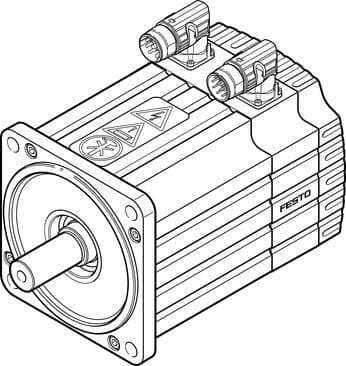 Festo 1574644 servo motor EMMS-AS-140-S-HV-RR-S1 Without gear unit. Ambient temperature: -40 - 40 °C, Storage temperature: -20 - 60 °C, Relative air humidity: 0 - 90 %, Conforms to standard: IEC 60034, Insulation protection class: F 1574644 on Powermatic Associates