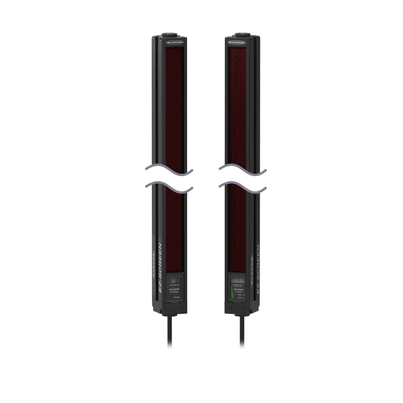 Banner SLSCP14-1350P44NT EZ-SCREEN Cascade Pair; Resolution: 14 mm; Range: 6 m (20 ft); Defined Area: 1350 mm (53.1 in); Housing Length: 1420 mm (55.9 in); Connection: 4-pin M12 Pigtail Connectors; Emitter: No test Input SLSCP14-1350P44NT on Powermatic Associates