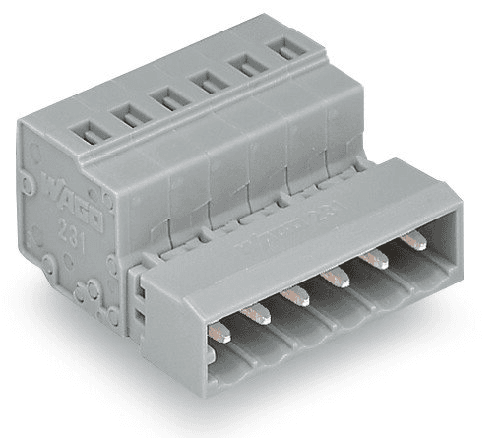 WAGO 231-604 231-604 WAGO - 1-conductor male connector; CAGE CLAMP®; 2.5 mm²; Pin spacing 5 mm; 4-pole; 2,50 mm²; gray 231-604 on Powermatic Associates