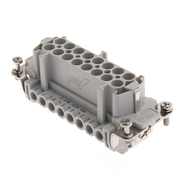 Mencom JNEF-16 JEI, JNE series, Female Rectangular Insert, size 77.27, 16 pin, 16 amp, Screw JNEF-16 on Powermatic Associates