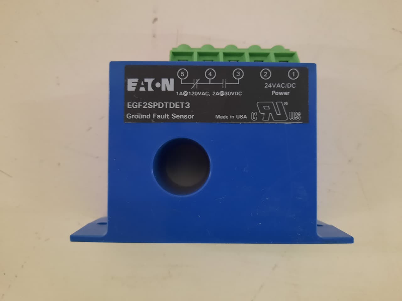 Eaton EGF2SPDTDET3 EGF2SPDTDET3 Eaton - Eaton CurrentWatch Series Ground Fault Sensor UL94 V0 Flammability Rated Plastic enclosure, 2A max DC, SPDT Mechnical Relay, 2A at 30Vdc, Screw Terminals, 24V AC/DC input EGF2SPDTDET3 on Powermatic Associates