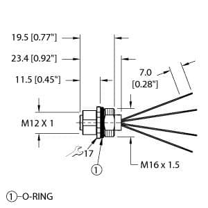 Turck FK46PS-0.2/M16 FK46PS-0.2/M16 Turck - FK46PS-0.2/M16 M12 Power Flange, Front Mount FK46PS-0.2/M16 on Powermatic Associates