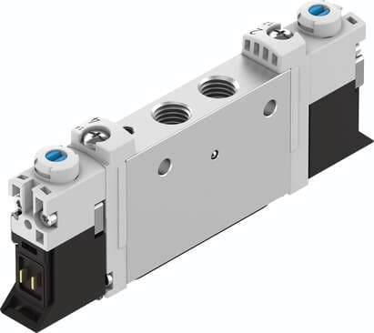 Festo 566471 solenoid valve VUVG-L10-T32C-AT-M7-1P3 Valve function: 2x3/2 closed, monostable, Type of actuation: electrical, Valve size: 10 mm, Standard nominal flow rate: 170 - 190 l/min, Operating pressure: 1,5 - 8 bar 566471 on Powermatic Associates