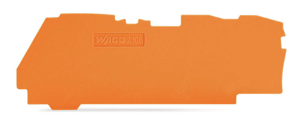 WAGO 2106-1392 2106-1392 WAGO - End and intermediate plate; 1 mm thick; for 3-conductor terminal blocks; orange 2106-1392 on Powermatic Associates
