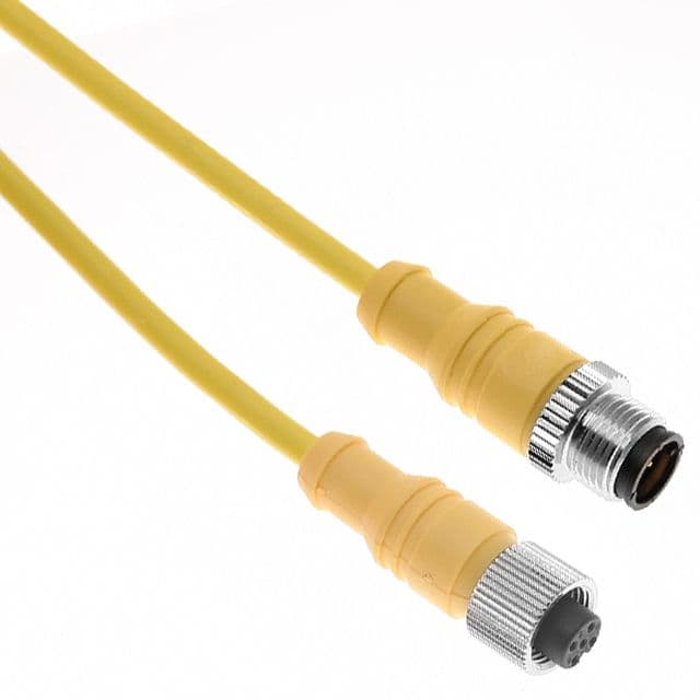 Mencom MDCM-5MFPS-4M MDC, Cordset, Shielded to both ends, 5 Pole, Male Straight / Female Straight, 4M, 4A, Yellow, PVC, Nickel Plated Brass MDCM-5MFPS-4M on Powermatic Associates