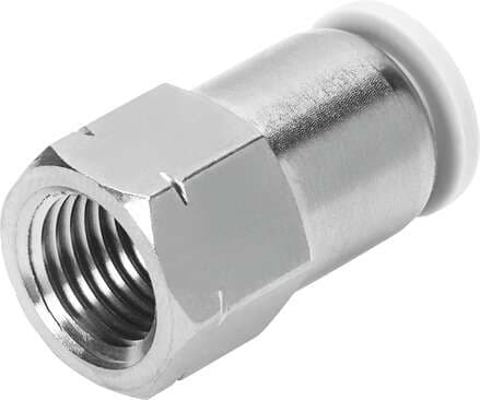Festo 564646 push-in fitting QBF-1/4-3/8-U female thread with external hexagon. Size: Standard, Nominal size: 0,315 ", Type of seal on screw-in stud: coating, Assembly position: Any, Design structure: Push/pull principle 564646 on Powermatic Associates