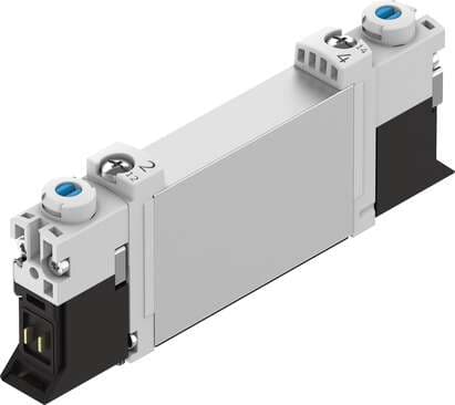 Festo 574366 solenoid valve VUVG-B10-T32H-MZT-F-1P3 Valve function: 2x3/2 open/closed, monostable, Type of actuation: electrical, Valve size: 10 mm, Standard nominal flow rate: 130 l/min, Operating pressure: -0,9 - 10 bar 574366 on Powermatic Associates