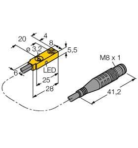Turck NI3.5-Q5.5-AP6X-0.2-PSG3M NI3.5-Q5.5-AP6X-0.2-PSG3M Turck - NI3.5-Q5.5-AP6X-0.2-PSG3M Inductive Sensor NI3.5-Q5.5-AP6X-0.2-PSG3M on Powermatic Associates
