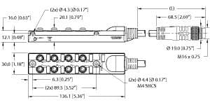 Turck TB-8M8Z-3-3-BSM14 TB-8M8Z-3-3-BSM14 Turck - TB-8M8Z-3-3-BSM14 Junction Box - Actuator/Sensor, 8-port, M8, 3 pole I/O port with cable homerun TB-8M8Z-3-3-BSM14 on Powermatic Associates