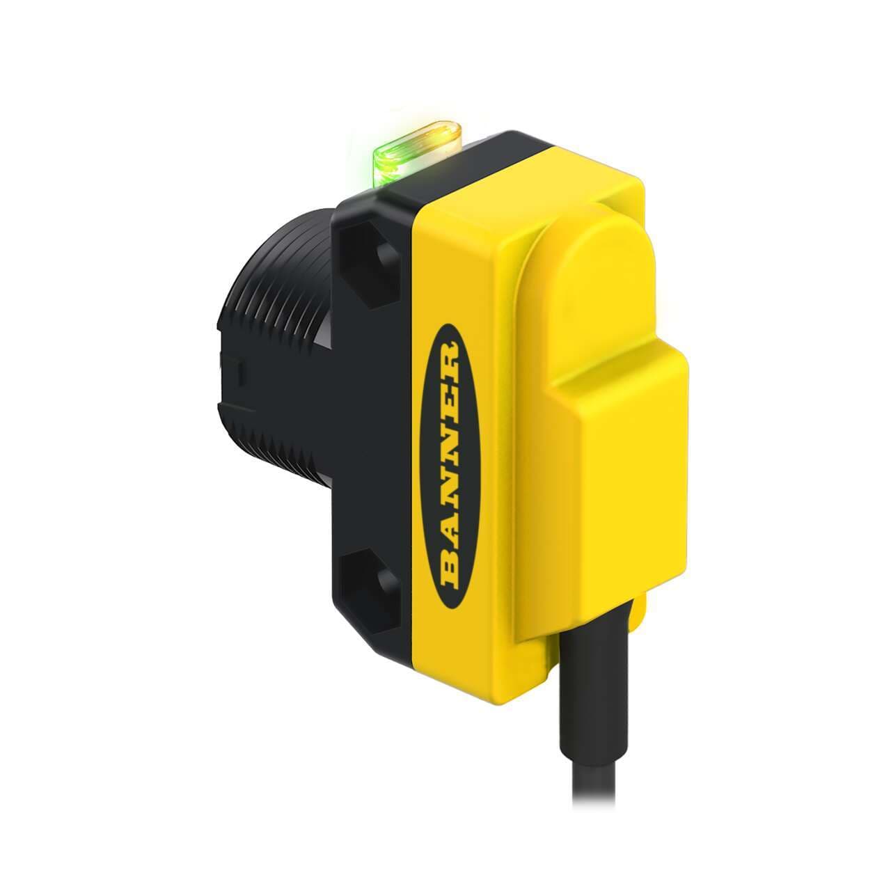 Banner QS18UPAEQPMA WORLD-BEAM QS18U Series Epoxy-Encapsulated; Range: 50-500 mm; Input: 12-30 V dc; Output: PNP; 150 mm (6 in) 4-pin M12 Pigtail QD QS18UPAEQPMA on Powermatic Associates