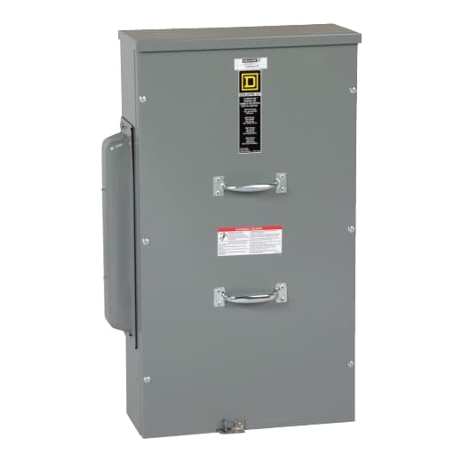 Schneider Electric EZM3600TB Square D by Schneider Electric EZM3600TB is a meter center main unit designed for surface mounting. It features a steel enclosure and aluminium busbar, offering a degree of protection rated at NEMA 3R. The dimensions of this unit are H774mm x W436mm x D180mm (H30.46" x W17.15" x D7.09"). It operates at a rated voltage of 208Y/120Vac and 240/120Vac (Delta) and is suitable for three-phase (3PH-4W) networks. The EZM3600TB is designed for indoor or rainproof metering applications, supporting a main rated current of 600A and a busbar rated current of 800A. It accommodates a cross-section of 1 x 6AWG...300kcmil aluminium/copper lugs for ground connections, 2 x 1/0AWG...750kcmil aluminium/copper lugs for line connections, 4 x 1/0AWG...300kcmil aluminium/copper lugs for additional line connections, and similarly, 2 x 1/0AWG...750kcmil and 4 x 1/0AWG...300kcmil aluminium/copper lugs for neutral connections. EZM3600TB on Powermatic Associates
