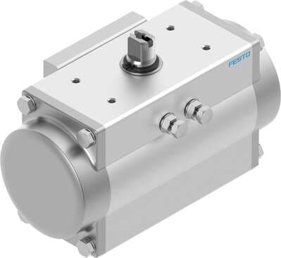 Festo 8066428 semi-rotary drive DFPD-N-40-RP-90-RS30-F04 single-acting, rack and pinion design, connection pattern to NAMUR VDI/VDE 3845 for mounting solenoid valves, position sensors and positioners, standard connection to process valve fitting ISO 5211, NPT control a 8066428 on Powermatic Associates