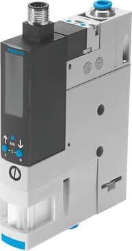 Festo 540024 vacuum generator OVEM-14-H-B-QO-CE-N-1P Supply/vacuum port with QS fittings, exhaust port with open silencer. Nominal size, Laval nozzle: 1,4 mm, Grid dimension: 20 mm, Design, silencer: open, Assembly position: Any, Ejector characteristic: (* High vacuum 540024 on Powermatic Associates