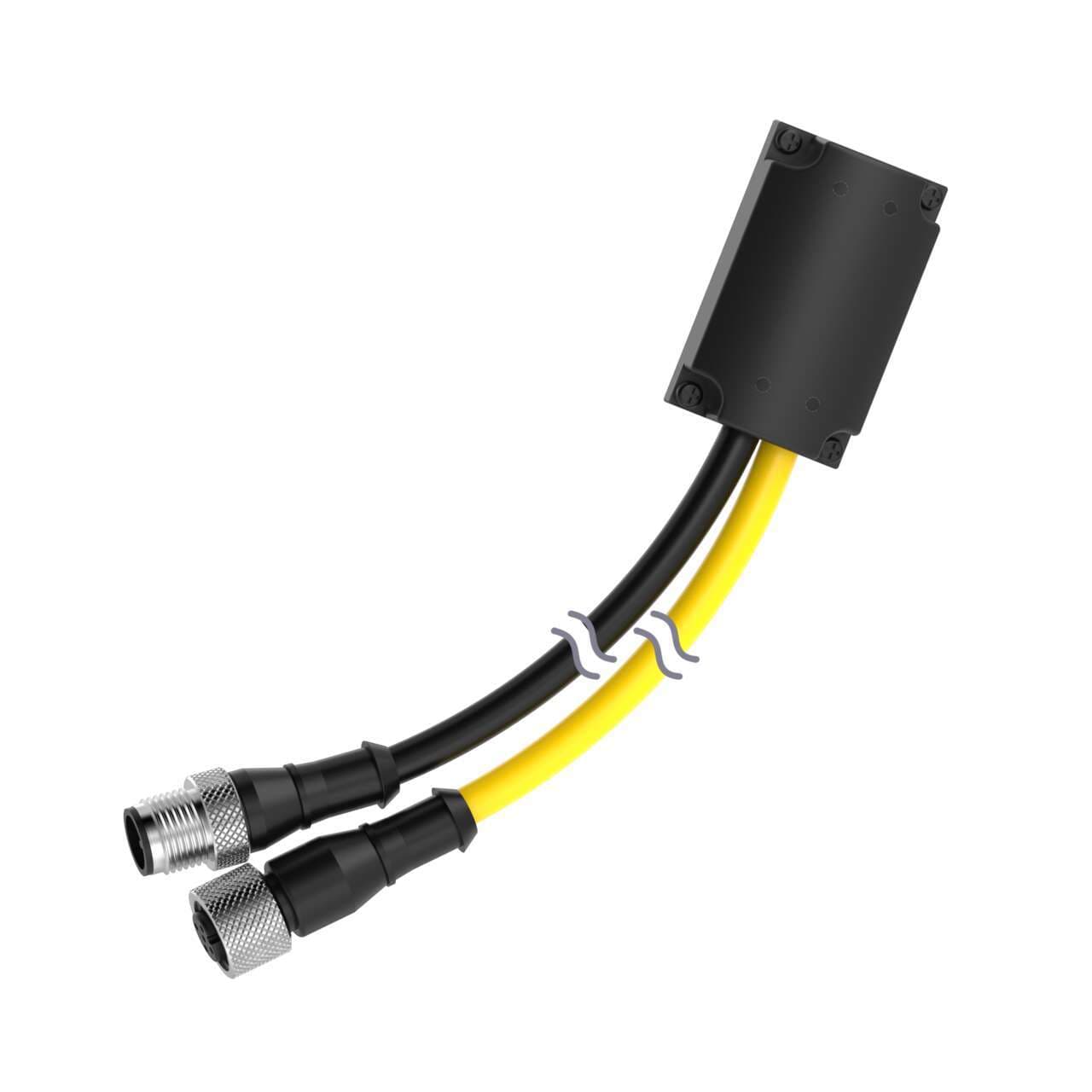 Banner DES4-M81-F51-D Banner DES4-M81-F51-D - S4B CASCADE Custom to M12 Double-Ended; 8-pin M12 Male Branch 400 mm, Black PVC Jacket (1); 5-pin M12 Female Branch 350 mm, Yellow PVC Jacket (1); Nickel-Plated Brass Coupling Nut DES4-M81-F51-D on Powermatic Associates