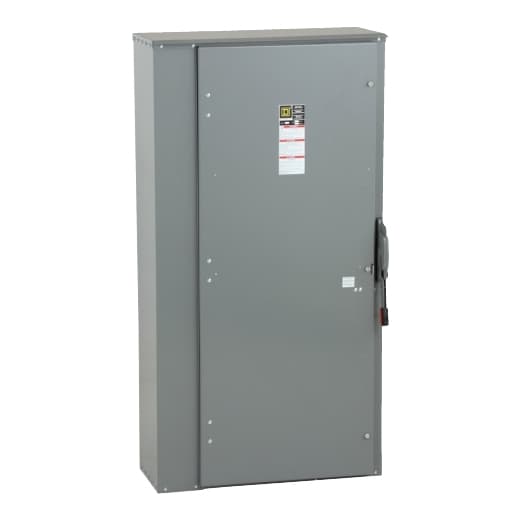 Schneider Electric H368R Schneider Electric H368R is a switch-disconnector that falls under the sub-range of heavy-duty safety switches. This particular model is designed as a heavy-duty single throw safety switch with a fused mechanism. It features 3 poles and is rated for a current of 1200 A. The dimensions of the H368R include a net height of 1756 mm, a net width of 930 mm, and a net depth of 451 mm. It operates via a toggle mode. The switch-disconnector has a short circuit breaking rating of 10kA maximum with fuse types H or K and can reach up to 200kA maximum with fuse types R, J, or L. The terminals are of the lug type, and the rated voltage for phase-to-phase connections is 600 V. H368R on Powermatic Associates
