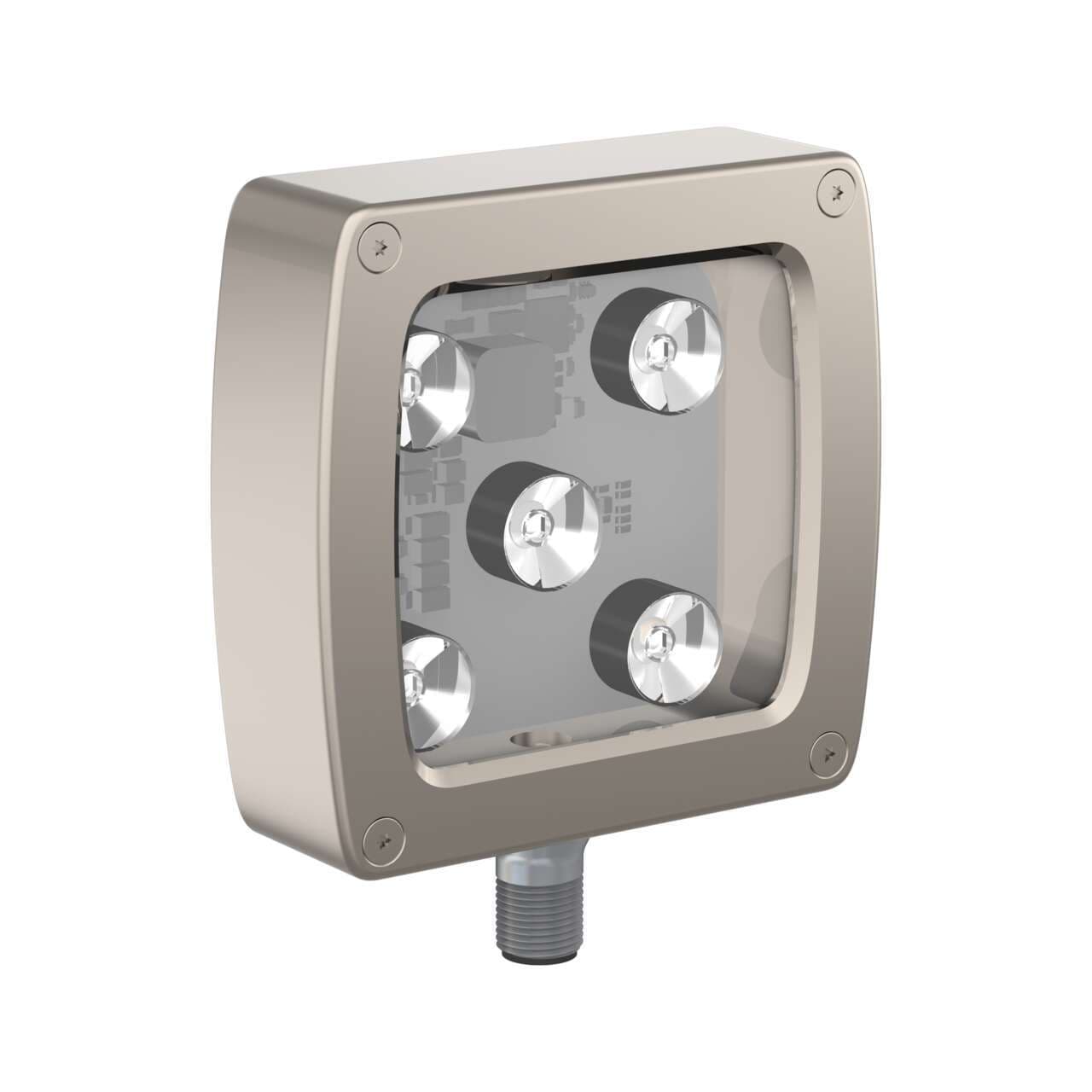 Banner WLC90WGL30Q-801189 WLC90 Work Light; Dimensions: 90X90 mm; Voltage: 12-30 V dc; Higher Voltage Input TVS1; Environmental Rating: IP68g, IP69K; Color: White; 30 Deg Lens; Window: Glass; 4-pin M12 Integral QD; Side exit WLC90WGL30Q-801189 on Powermatic Associates