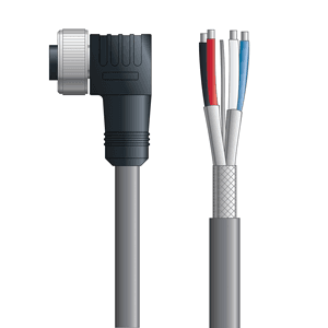 Lapp DN4110004F01 DN4110004F01 - LAPP UNITRONIC® DeviceNet Cordsets 14 & 18 AWG / 1 + 1 pair Bus - Gray PVC -  7/8 in Female 90 deg / Wire Leads connectors - 1m DN4110004F01 on Powermatic Associates