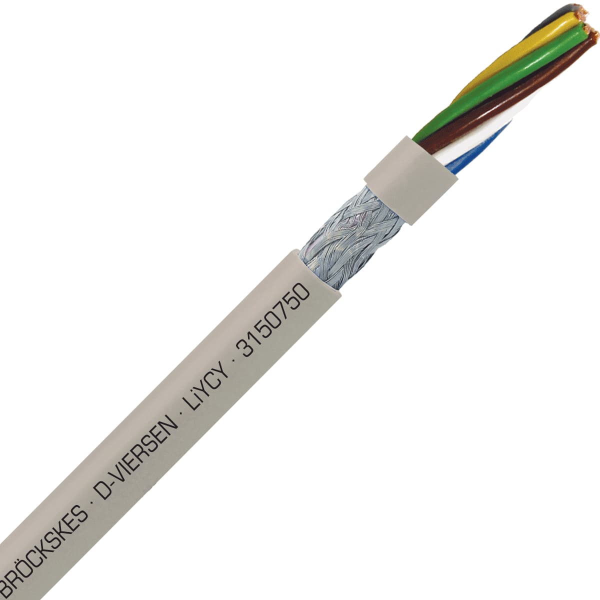 SAB 3150750 LiYCY - 20 AWG/7c, shielded multi-conductor signal and control PVC cable with DIN color code 3150750 on Powermatic Associates