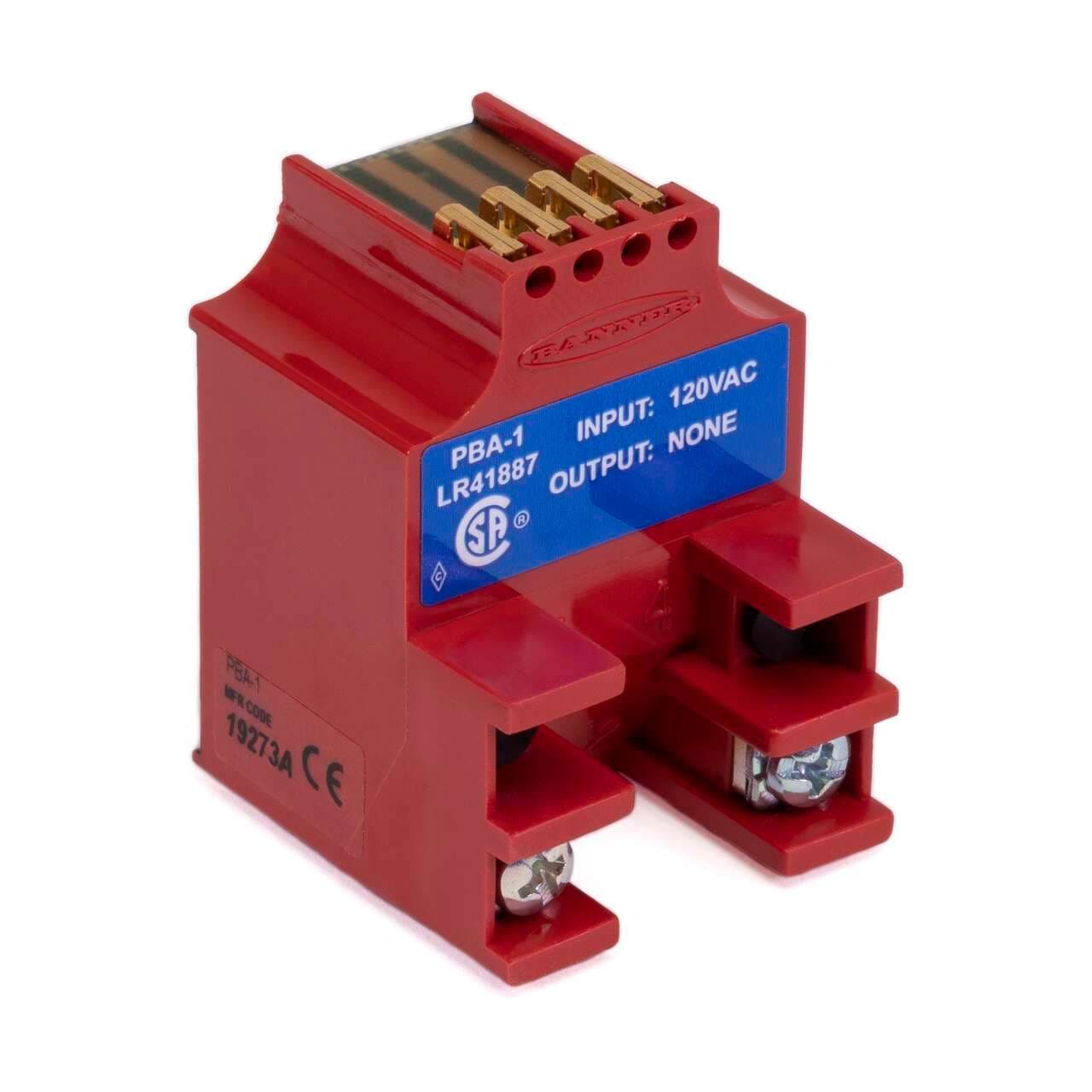 Banner PBA-1 MULTI-BEAM: 3 and 4 wire power block; Range: depends on sensor; Input: 105-130 V ac; Output: For emitters only; Wiring Chamber PBA-1 on Powermatic Associates