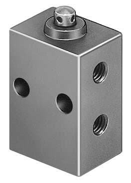 Festo 3626 stem actuated valve V-3-M5 Normally closed. Valve function: 3/2 closed, monostable, Type of actuation: mechanical, Standard nominal flow rate: 80 l/min, Operating pressure: -0,95 - 8 bar, Design structure: Poppet seat 3626 on Powermatic Associates