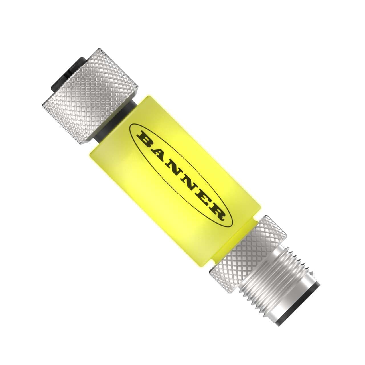 Banner TL15Y1Q TL15 Series: 1-Color In-Line Status Indicator Segment; Voltage: 12 or 24 V dc; Housing: PVC; IP67; Input: PNP; Colors: Yellow, Pin 1; Male-Female 5-pin M12 Integral QD TL15Y1Q on Powermatic Associates