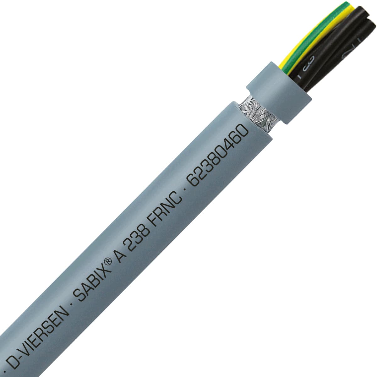 SAB 62380460 SABIX A 238 FRNC - 10 AWG/4c, shielded high temperature flame retardant flexible SABIX control cable, CE, RoHS 62380460 on Powermatic Associates