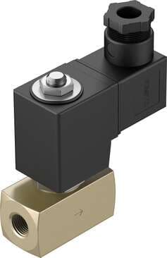 Festo 1491869 solenoid valve VZWD-L-M22C-M-N14-20-V-1P4-15 Directly actuated, NPT1/4" connection. Design structure: Directly actuated poppet valve, Type of actuation: electrical, Sealing principle: soft, Assembly position: Any, Mounting type: Line installation 1491869 on Powermatic Associates