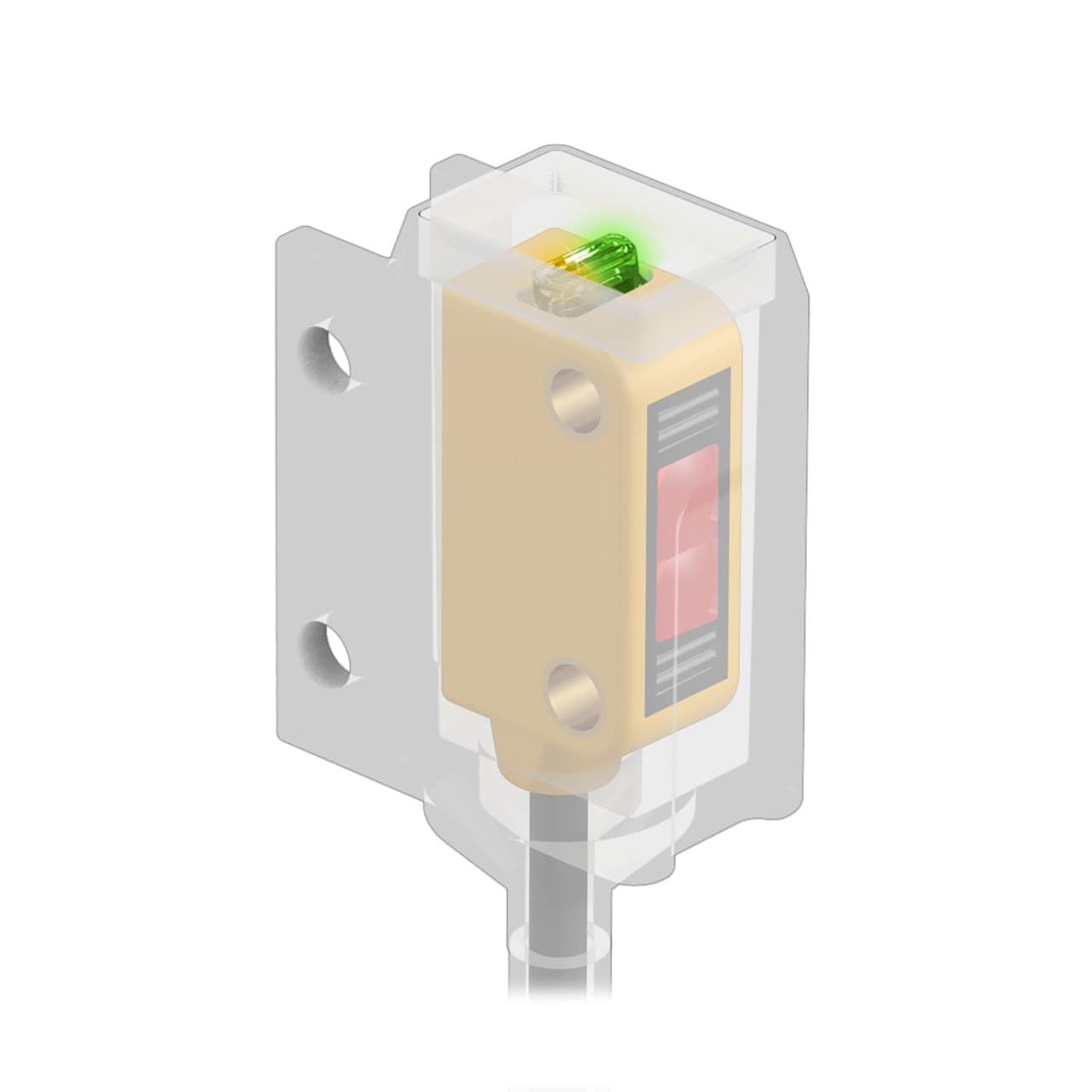 Banner Q12RB6FF15CR Fixed-field photo-electric sensor with background suppression system - chemical-resistant - Banner Engineering (WORLD-BEAM series - Q12 series) - Part #76481 - Sensing range 15mm - Visible red light (640nm) - 1 x digital output (PNP/NPN transistor) (Dark- Q12RB6FF15CR on Powermatic Associates