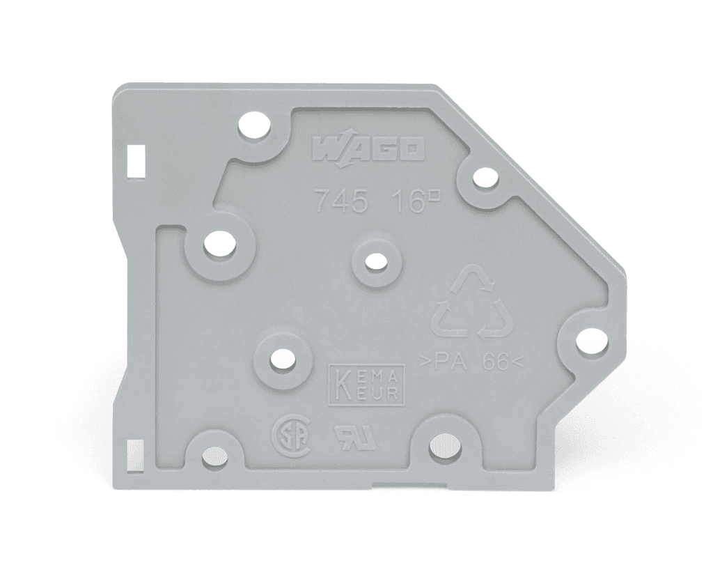 WAGO 745-500 745-500 WAGO - End plate; gray 745-500 on Powermatic Associates