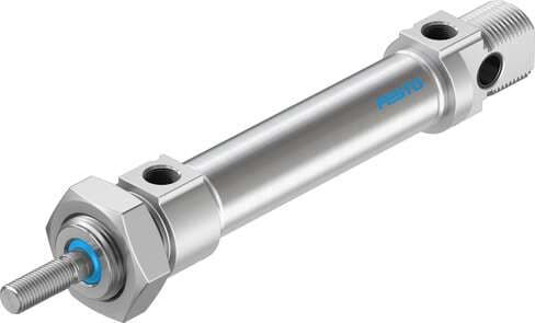 Festo 19237 standards-based cylinder DSNU-20-50-PPV-A Based on DIN ISO 6432, for proximity sensing. Various mounting options, with or without additional mounting components. With adjustable end-position cushioning. Stroke: 50 mm, Piston diameter: 20 mm, Piston rod th 19237 on Powermatic Associates