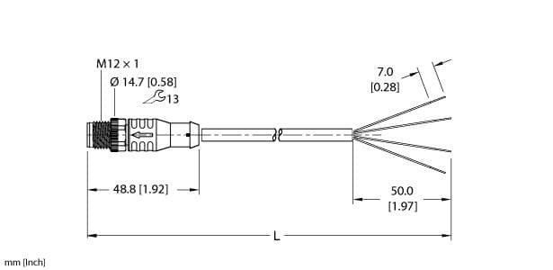 Turck ESRB001-A4.400-WE2Y-3 ESRB001-A4.400-WE2Y-3 Turck - ESRB001-A4.400-WE2Y-3 Actuator and Sensor Cordset, Connection Cable ESRB001-A4.400-WE2Y-3 on Powermatic Associates