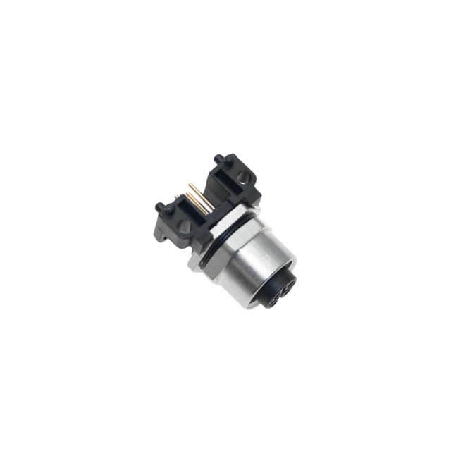 Mencom MDE45M-4FR-PCB Ethernet, Receptacle, Shielded, 4 Pole, M12 D-Coded Female Straight, 4A, PCB, Nickel Plated Brass MDE45M-4FR-PCB on Powermatic Associates