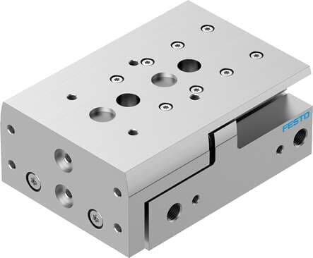 Festo 8078866 mini slide DGST-20-50-E1A Stroke: 50 mm, Piston diameter: 20 mm, Operating mode of drive unit: Yoke, Cushioning: Elastomer cushioning, at both ends, stroke not adjustable, Assembly position: Any 8078866 on Powermatic Associates