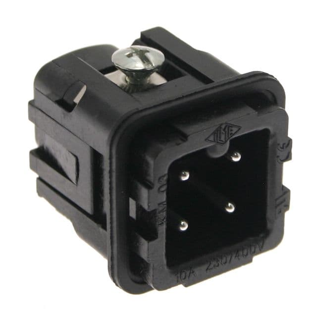 Mencom CKM-03N Standard, CK series, Male Rectangular Insert, size 21.21, 4 pin, 10 amp, Screw, Black CKM-03N on Powermatic Associates