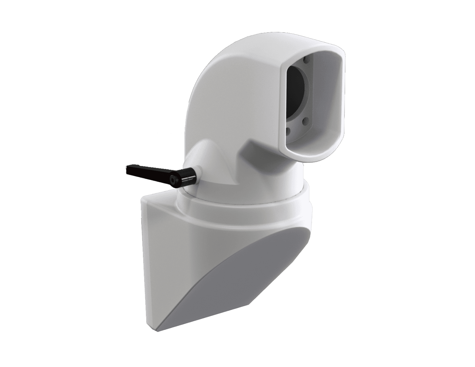 Saginaw Control SCE-SAH230WH Wall Hinge , 230 Swivel, Height:16.34", Width:6.97", Depth:9.45", RAL 7035 powder coated finish. SCE-SAH230WH on Powermatic Associates